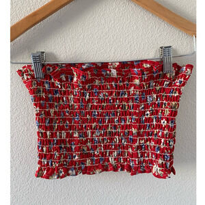 FURST OF A KIND‎ Ruched Red Tube Top